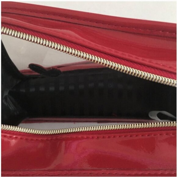 NWT Victoria's Secret shiny Red Makeup Bag Pouch cosmetic case - Picture 4 of 7